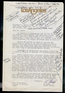 Al Stump letter to auctioneer Howard G. Smith Al Stump letter to auctioneer Howard G. Smith